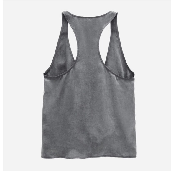 Zara Women’s Grey Razorback Lightweight Tank Top Size XS - Picture 3 of 8